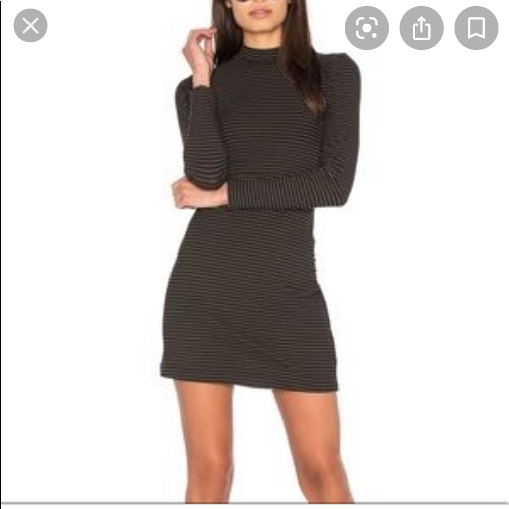 Bella Luxx Black / Olive Striped Dress NWT (L)